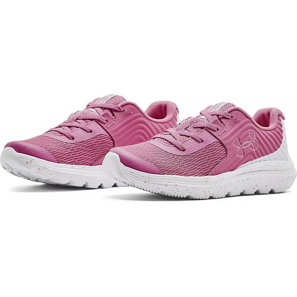 Under Armour Girl's Grade School Outhustle Shoes/Sneakers (Pink/White) Size 4.5 - Picture 4 of 5